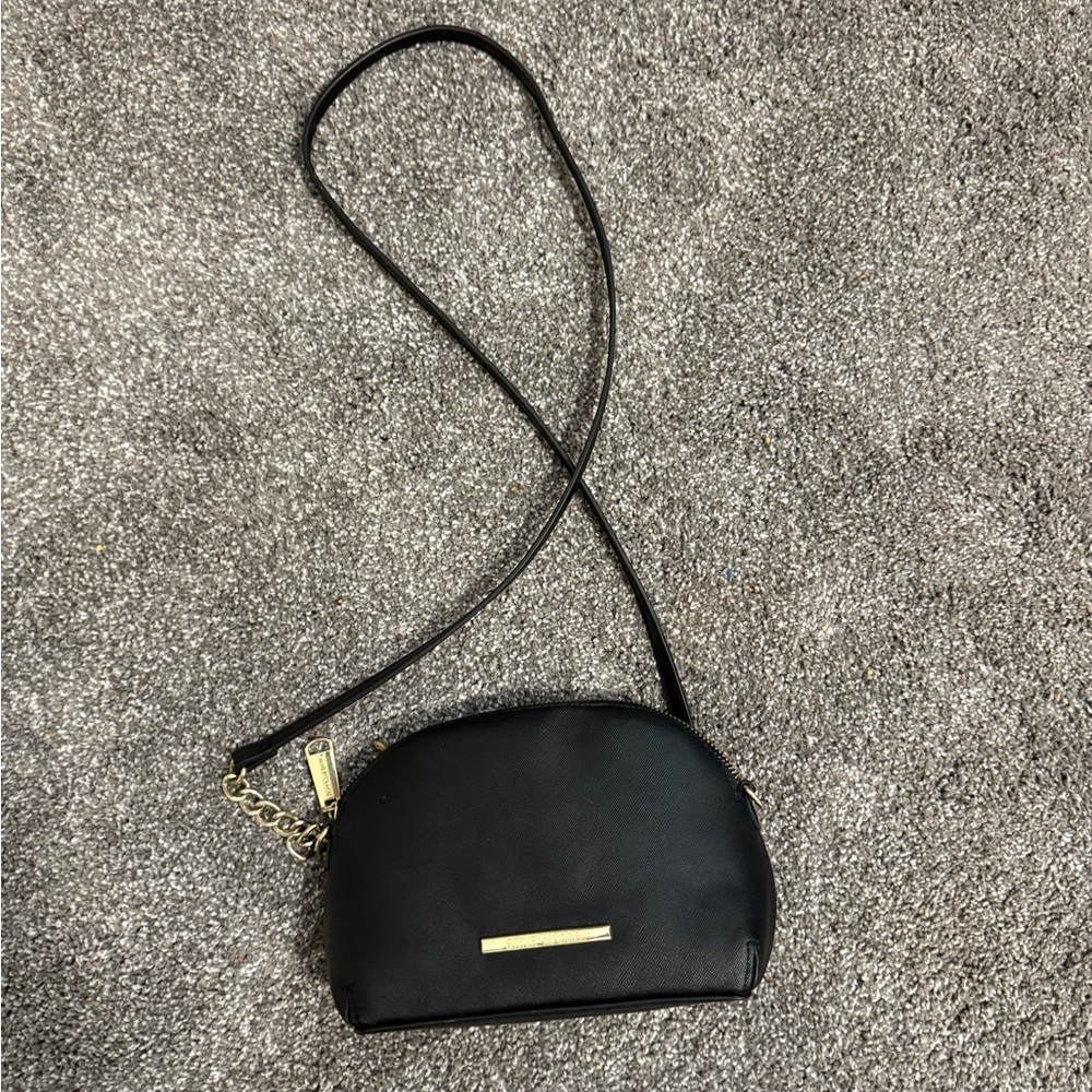 Steve Madden Black Crossbody Bag with Gold Accents
